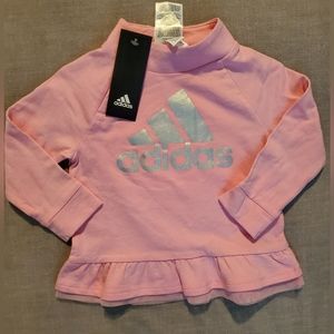 Adidas Long Sleeve Top with Snap Mock Neck and Bottom Ruffle; Baby Size 18mo